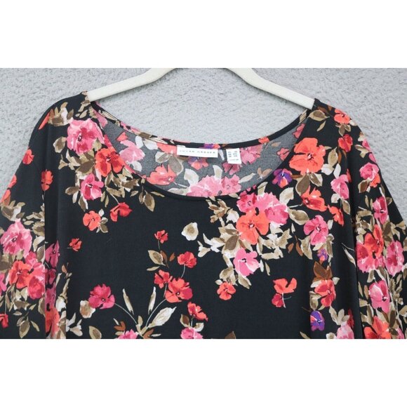 Susan Graver 3/4 Sleeve Dark Floral Tunic-Size 3X-Whimsigoth - Picture 4 of 10
